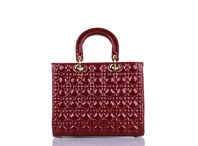 replica jumbo lady dior patent leather bag 6322 winered with gold